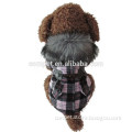 Luxury Fur Collar Horn Buttons Pink Lattice Plaid Dog Coat with Extra Heavy Soft Wool Material fit for Autumn and Winter